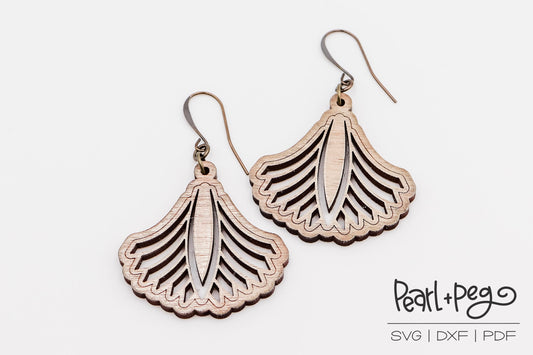 Wide Cascading Drop Laser Engraved Earrings Digital Download