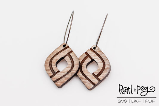 Misdirected Quad Hoop Laser Engraved Earrings Digital Download