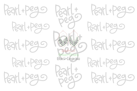 Checkered Hoop Drop Laser Engraved Earrings Digital Download