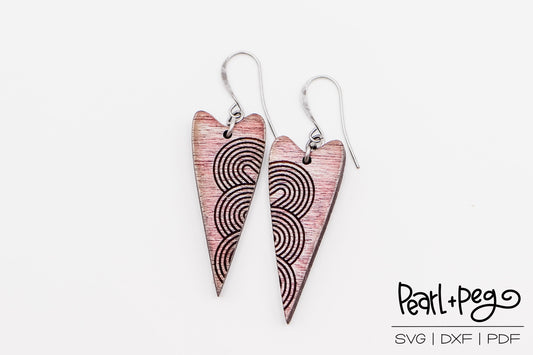 Rainbow Hearts Laser Engraved Earrings Digital Download