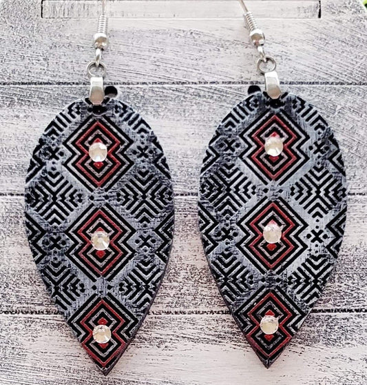 Wavy Lines Drop Laser Engraved Earrings Digital Download