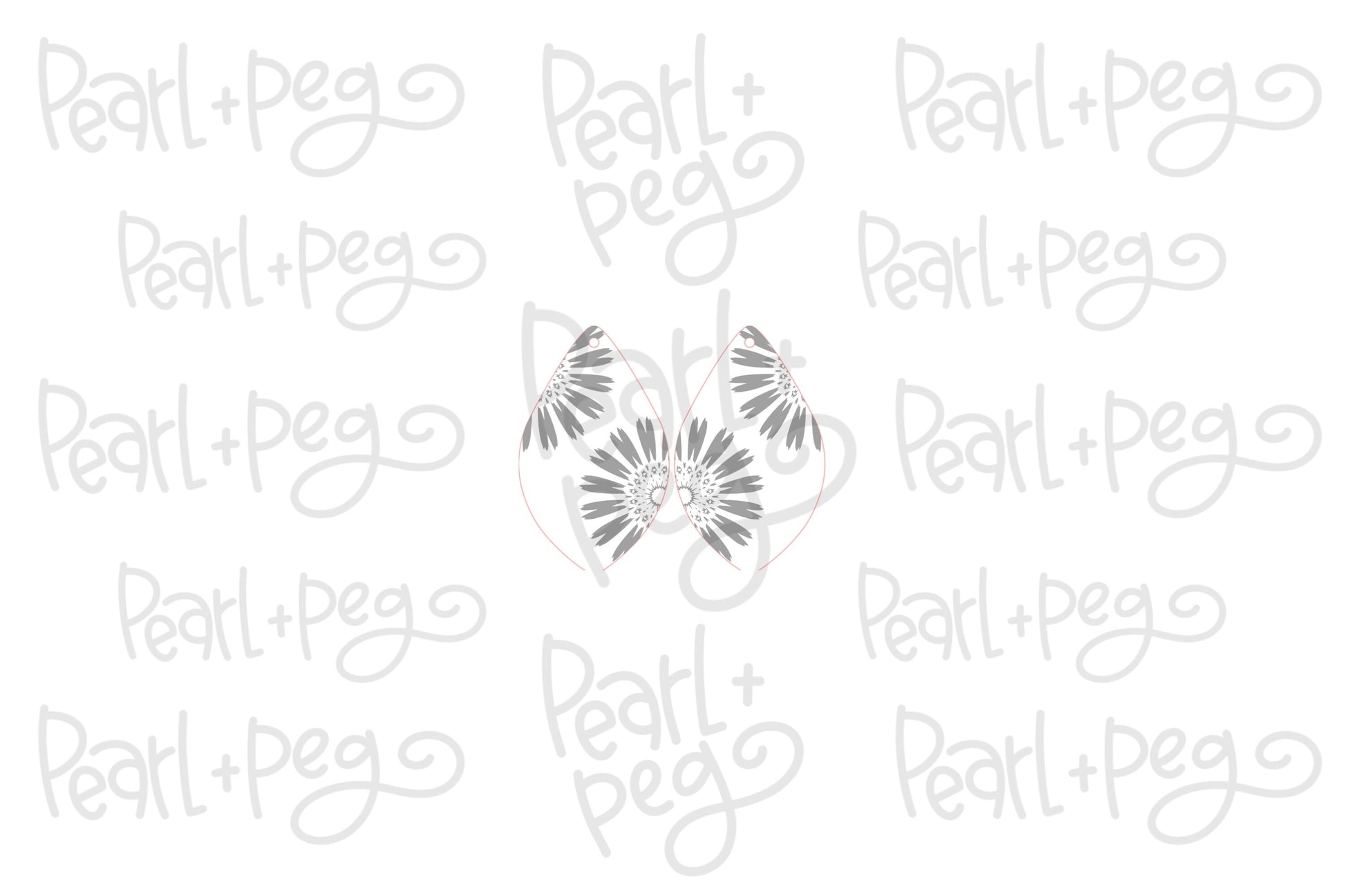 Spaced Daisy Drop Laser Engraved Earrings Digital Download