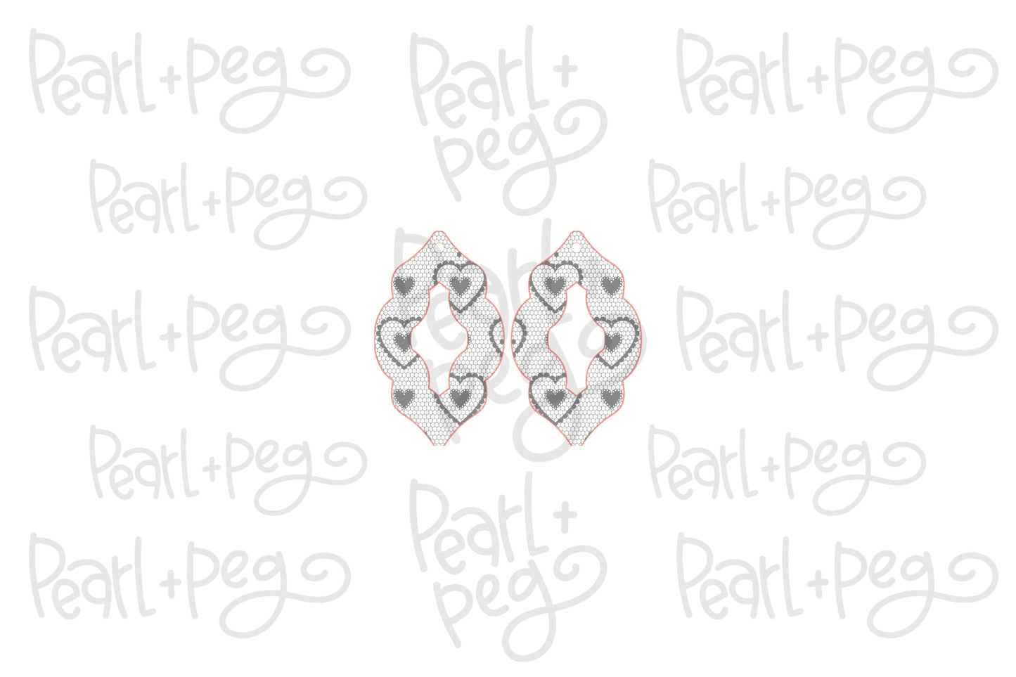 Hearts and Lace Hoop Laser Engraved Earrings Digital Download