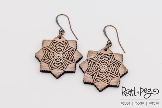 Stacked Doily Laser Engraved Earrings Digital Download