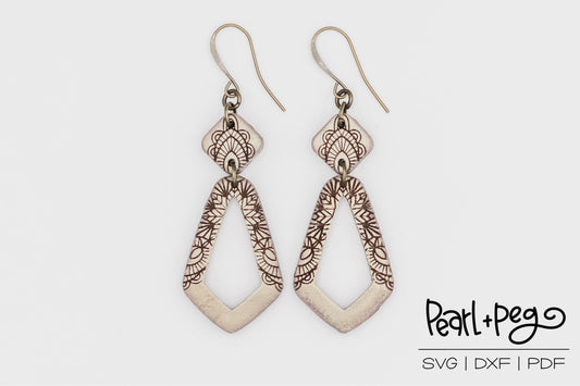 Frilly Cowgirl Hoop Laser Engraved Earrings Digital Download