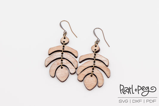 Abstract Layered Dangles Laser Engraved Earrings Digital Download