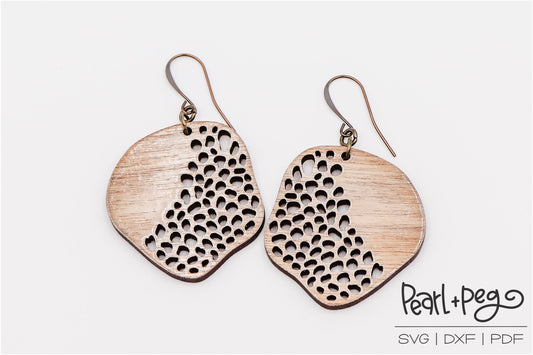 Half Wave Cutout Laser Cut Earrings Digital Download