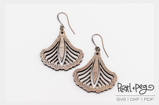 Wide Cascading Drop Laser Engraved Earrings Digital Download