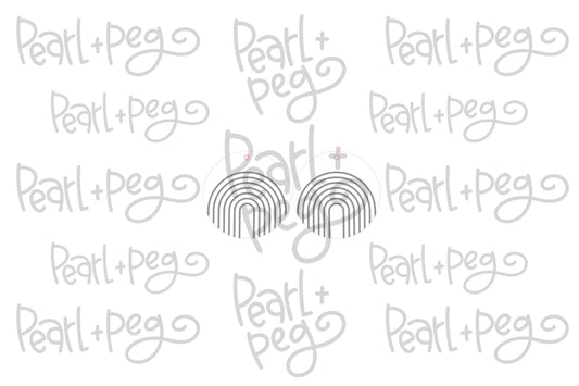 Rainbow Round Laser Engraved Earrings Digital Download