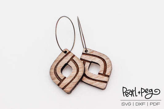 Misdirected Quad Hoop Laser Engraved Earrings Digital Download