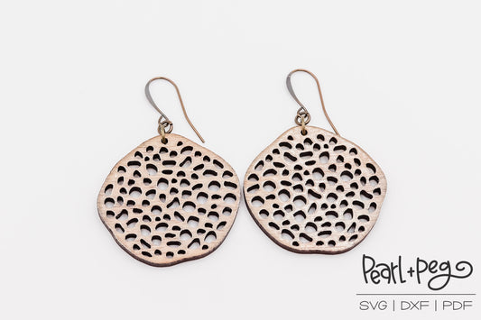 Cobblestone Disks Laser Engraved Earrings Digital Download