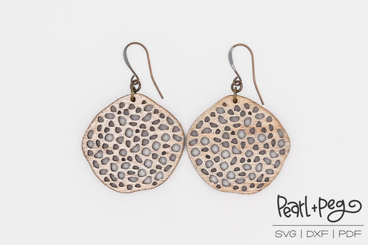 Cobblestone Disks Laser Engraved Earrings Digital Download