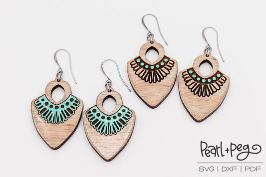 Collar Arrowhead 2 Options Laser Engraved Earrings Digital Download