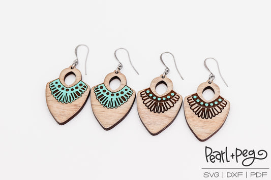 Collar Arrowhead 2 Options Laser Engraved Earrings Digital Download