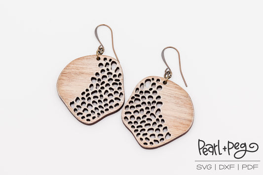 Half Wave Cutout Laser Cut Earrings Digital Download