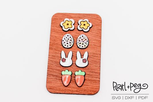 Easter Stud Set Laser Engraved Earrings Digital Download