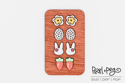 Easter Stud Set Laser Engraved Earrings Digital Download