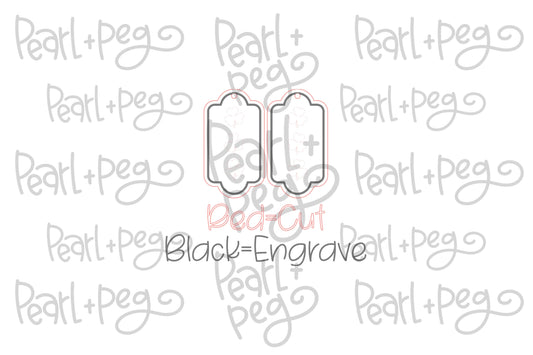 Bordered Shamrock Row Laser Engraved Earrings Digital Download