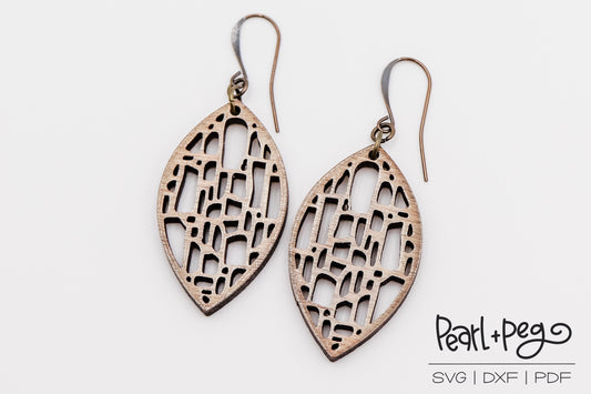 Stain Glass Window Laser Engraved Earrings Digital Download