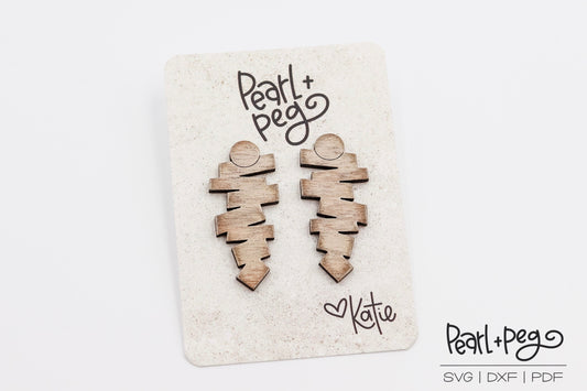 Zig and Zag Variations Laser Engraved Earrings Digital Download