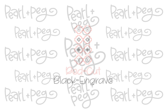 Aztec Stud Set Laser Engraved Earrings Digital Download