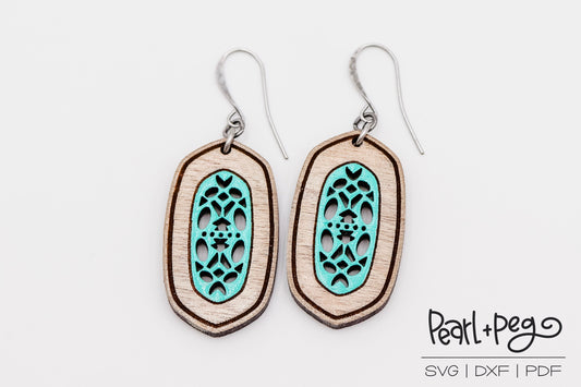 Tribal Center Cutout Laser Engraved Earrings Digital Download
