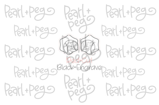 Floral Baseball Laser Engraved Earrings Digital Download