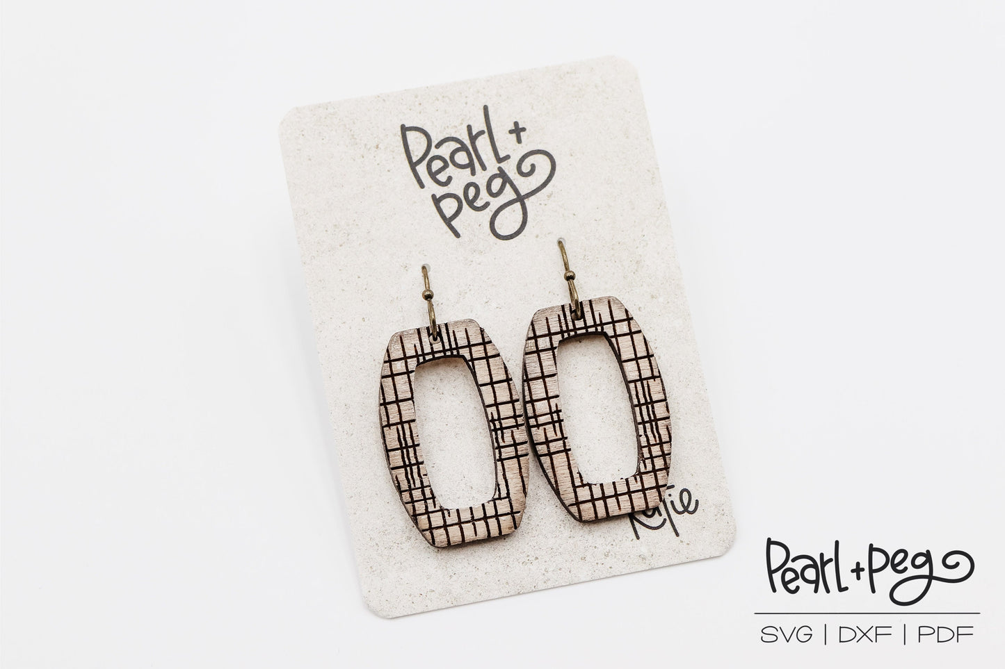 Lines Crossed Wide Hoop Laser Engraved Earrings Digital Download