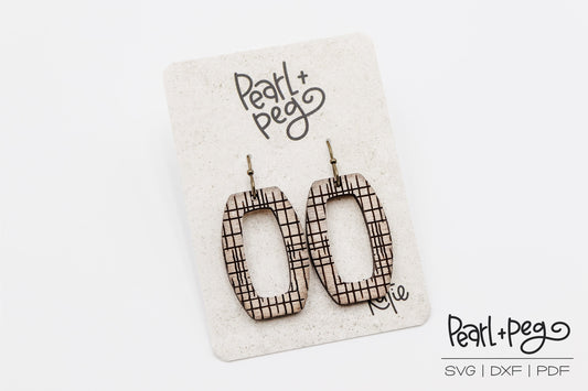 Lines Crossed Wide Hoop Laser Engraved Earrings Digital Download