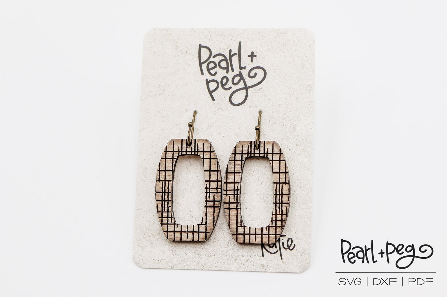 Lines Crossed Wide Hoop Laser Engraved Earrings Digital Download