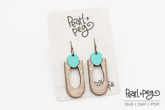 Abstract Round Droop Laser Engraved Earrings Digital Download