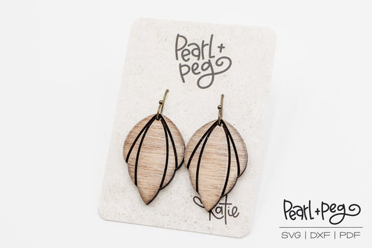 Elegant Shell Drop Laser Engraved Earrings Digital Download