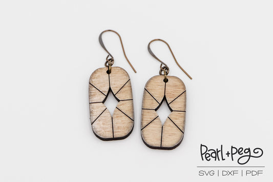 Sunburst Window Laser Engraved Earrings Digital Download