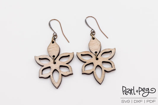 Regal 2 Part Cutout Laser Engraved Earrings Digital Download