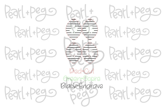 Clover Dangle Hoop Stud Laser Engraved Earrings Digital Download