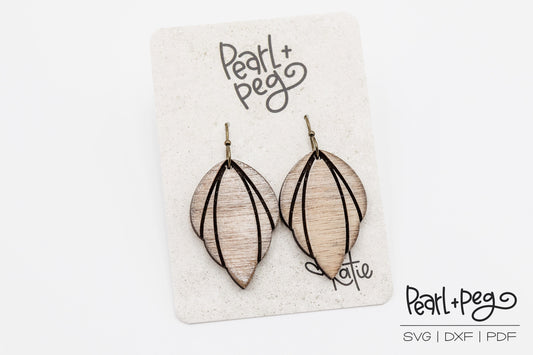 Elegant Shell Drop Laser Engraved Earrings Digital Download