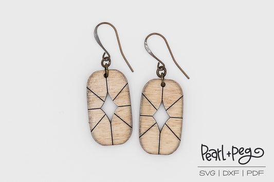 Sunburst Window Laser Engraved Earrings Digital Download