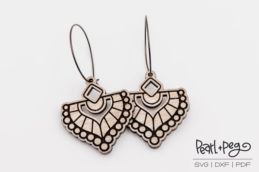Egyptian Short Dangle Laser Engraved Earrings Digital Download