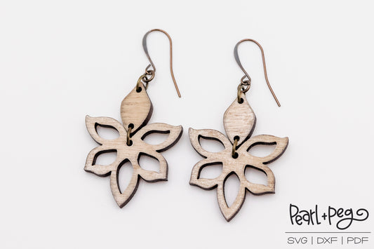 Regal 2 Part Cutout Laser Engraved Earrings Digital Download