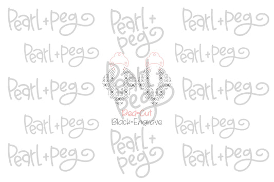 Draped Scallop 2 Part Laser Engraved Earrings Digital Download