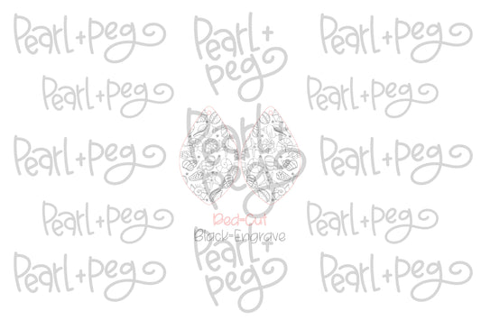 Beach Shells Drop Laser Engraved Earrings Digital Download