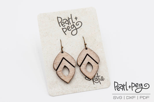Burrow Drop Hoop Laser Engraved Earrings Digital Download