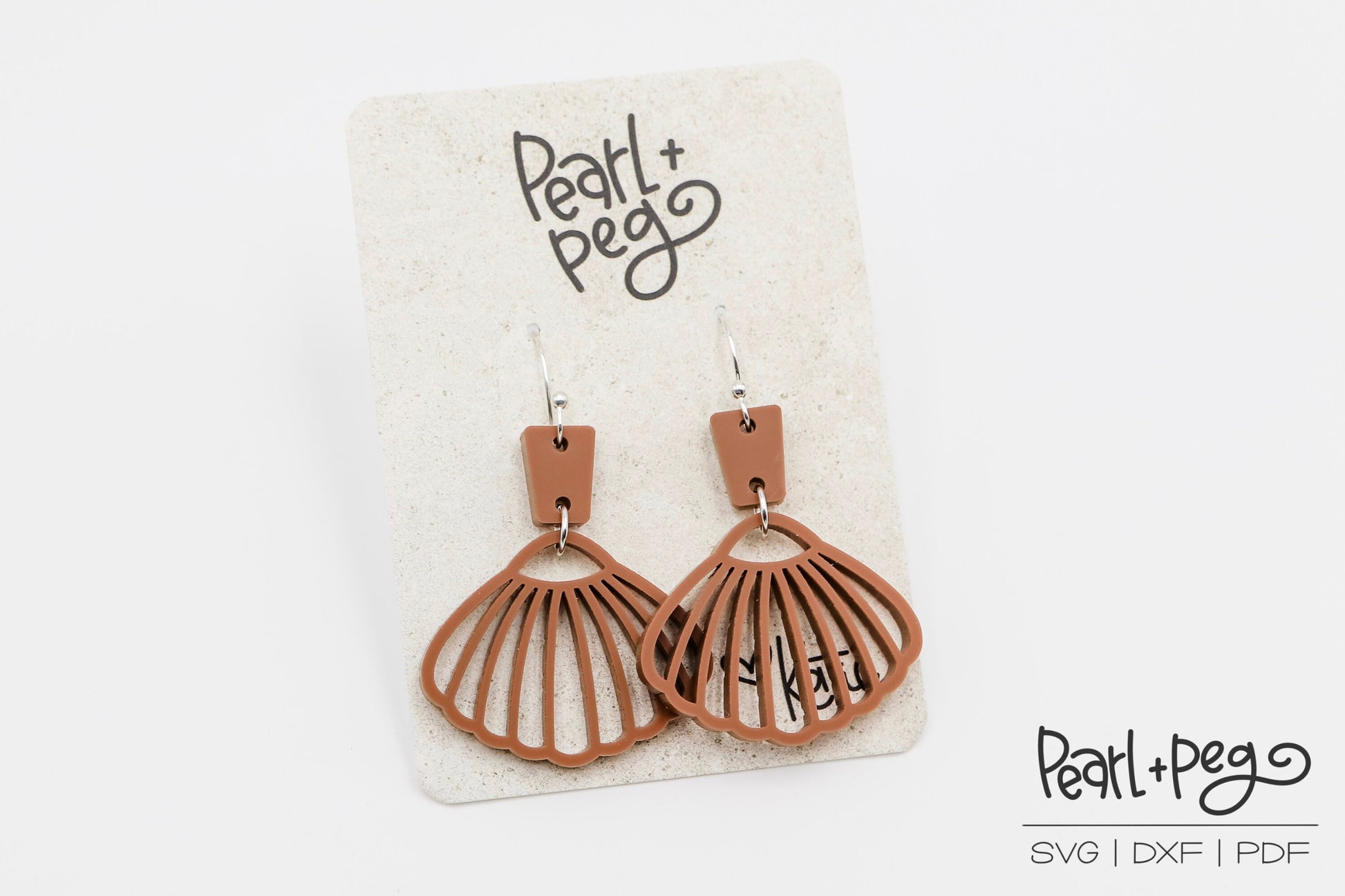 Shell Daisy 2 Part Laser Engraved Earrings Digital Download