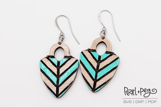 Thick Lined Spear Laser Engraved Earrings Digital Download