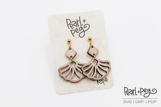 Scalloped Flair 2 Parts Laser Engraved Earrings Digital Download
