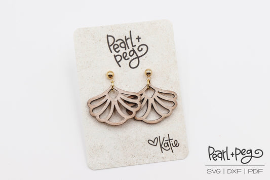 Scalloped Flair 2 Parts Laser Engraved Earrings Digital Download