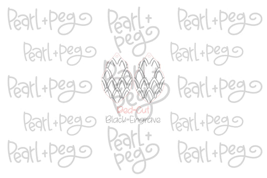 Cascade Fancy Drop Hoop Laser Engraved Earrings Digital Download