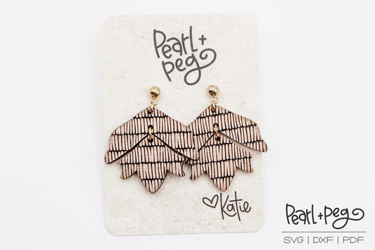 Shaggy Texture 2 Part Laser Engraved Earrings Digital Download