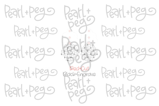 Classy 2 Part Upper Scallop Laser Engraved Earrings Digital Download