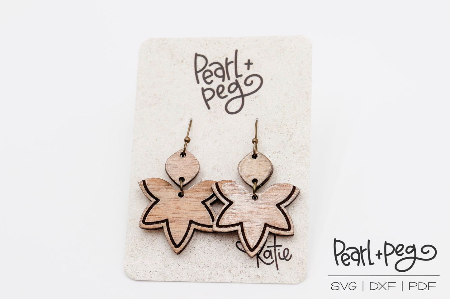 Star Petal 2 Parts Laser Engraved Earrings Digital Download